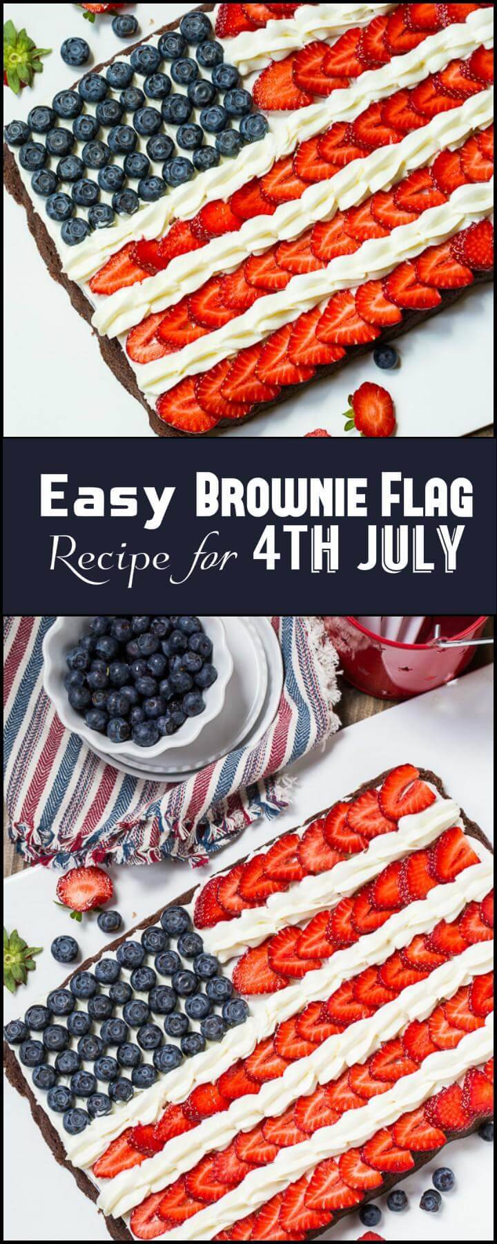 DIY Easy Brownie Flag Recipe for 4Th July